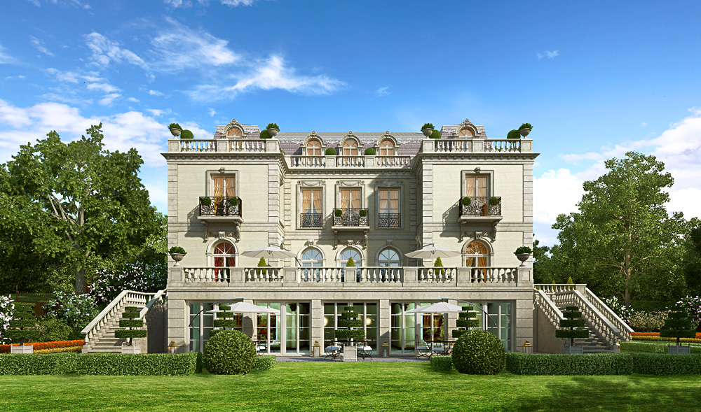 Casa do aristocrata em 3d max corona render imagem