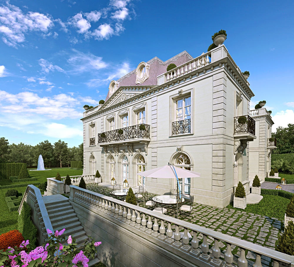 Casa do aristocrata em 3d max corona render imagem