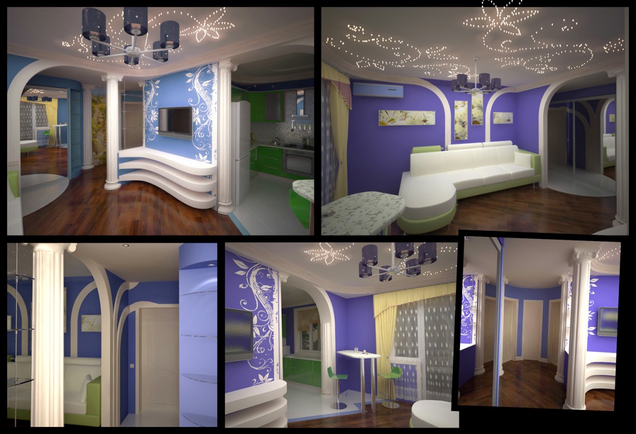 Apartments interior in 3d max vray image