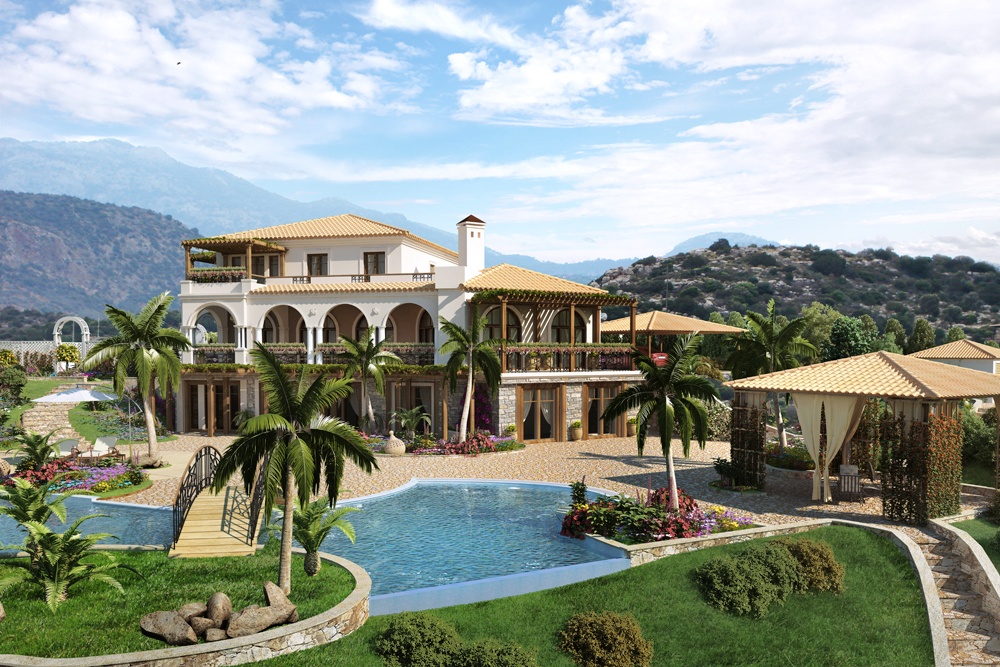 Villa en Crète dans 3d max corona render image