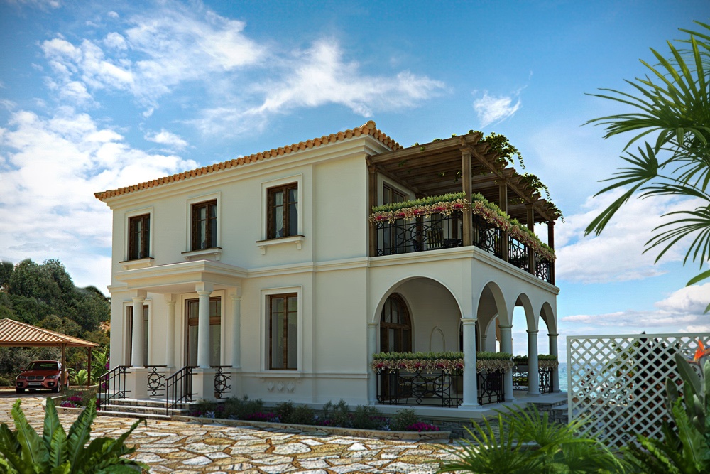 Villa in Crete in 3d max corona render image