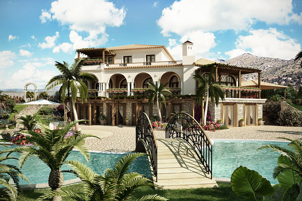 Villa in Crete in 3d max corona render image