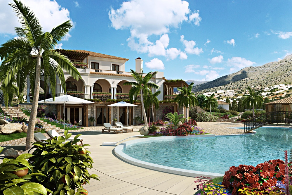 Villa in Crete in 3d max corona render image