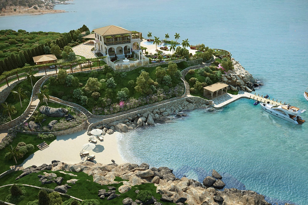 Villa en Crète dans 3d max corona render image