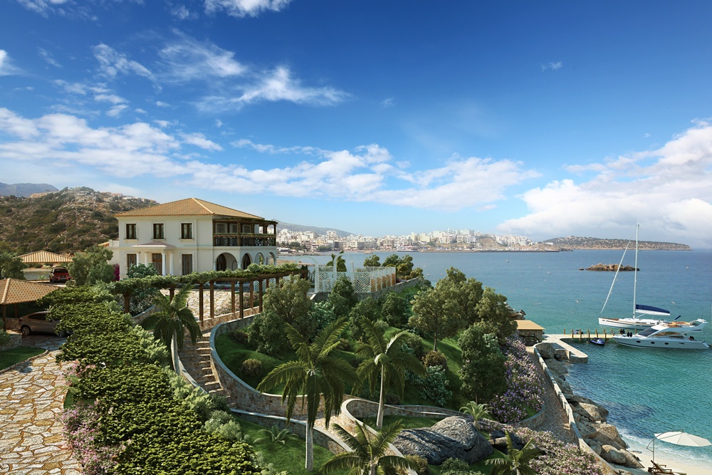 Villa in Crete in 3d max corona render image