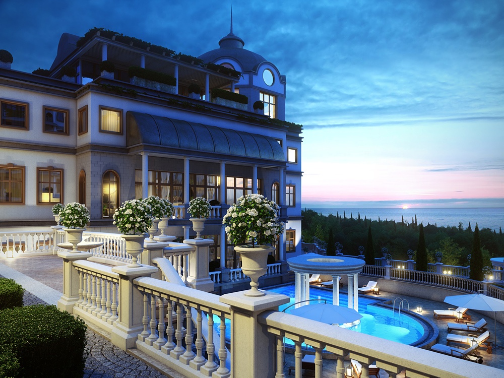 Residential complex "Diplomat" in 3d max corona render image