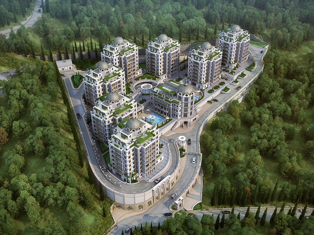 Residential complex "Diplomat" in 3d max corona render image