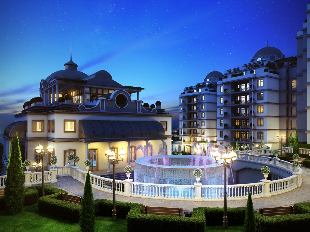 Residential complex "Diplomat" in 3d max corona render image