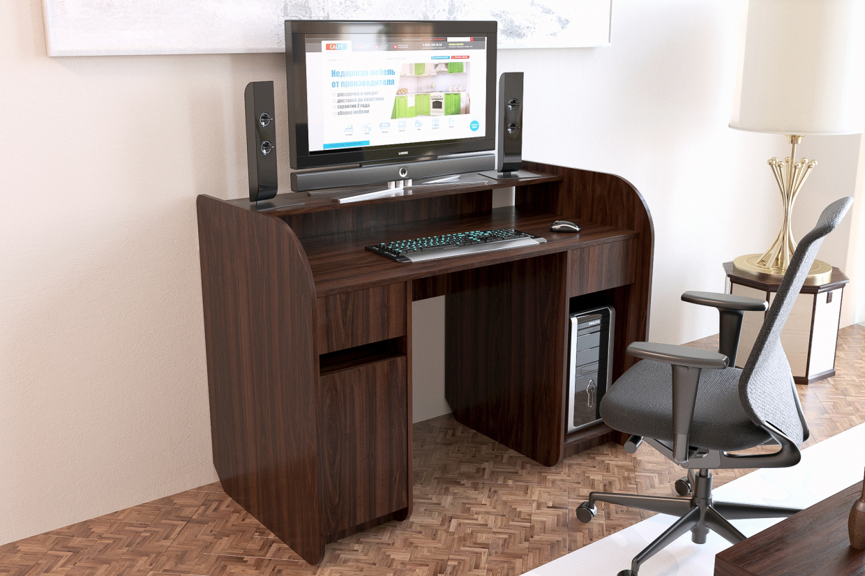 mesa de computador em 3d max corona render imagem