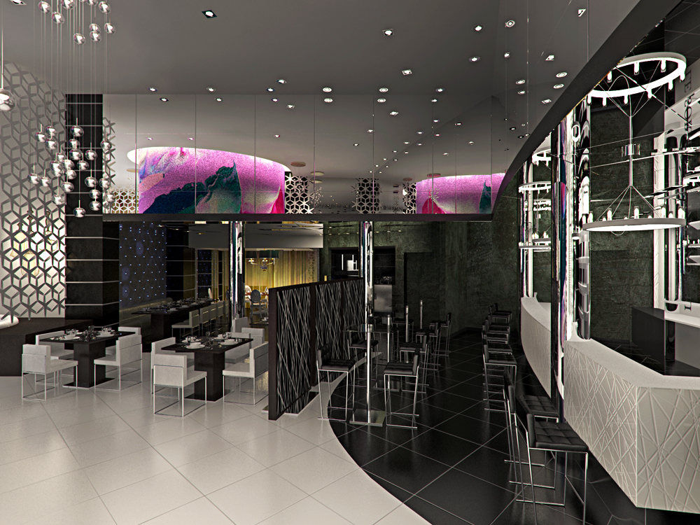 Restaurante em Dubai em Blender cycles render imagem