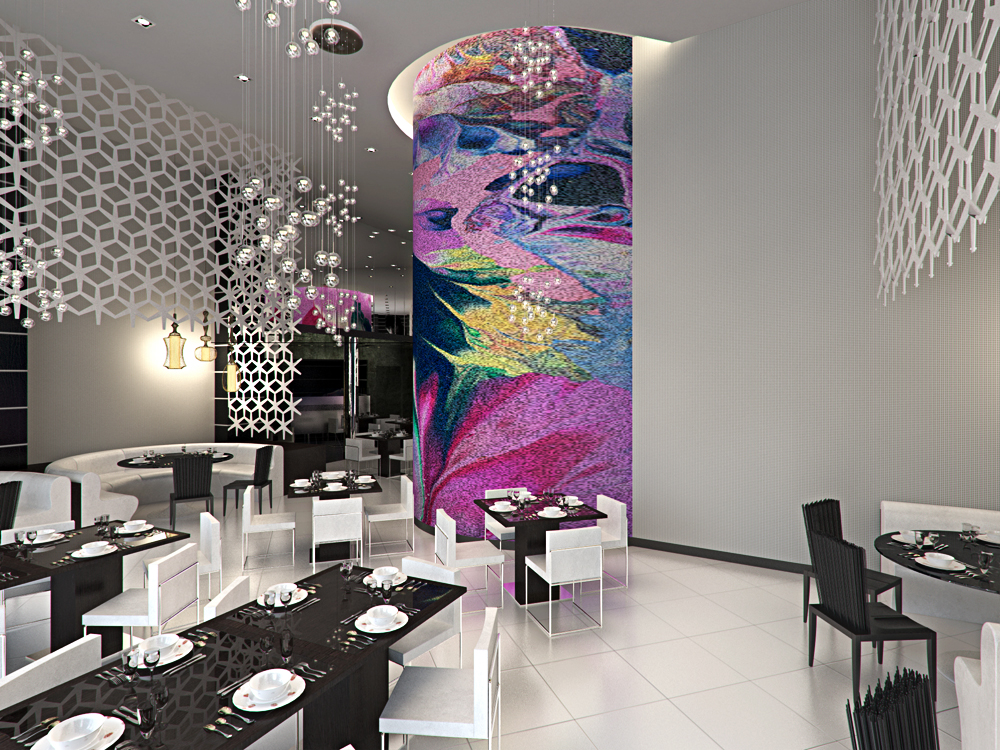 Restaurante em Dubai em Blender cycles render imagem