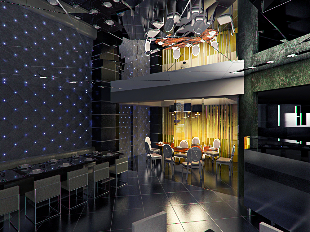 Restaurante em Dubai em Blender cycles render imagem