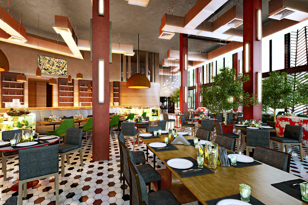 Ristorante a Gorky Park in 3d max corona render immagine