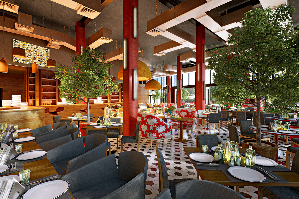 Ristorante a Gorky Park in 3d max corona render immagine