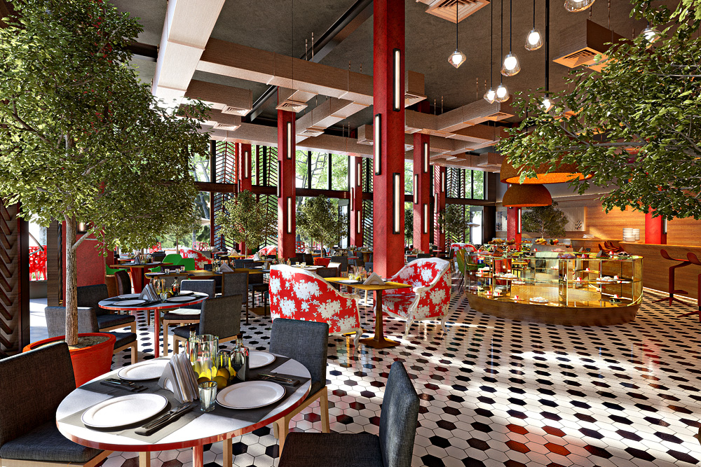 Ristorante a Gorky Park in 3d max corona render immagine