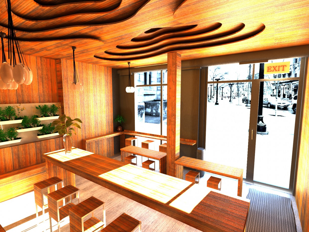 caffetteria in 3d max vray immagine