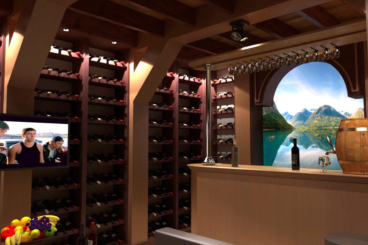 Wine Cellar in 3d max vray 2.0 image