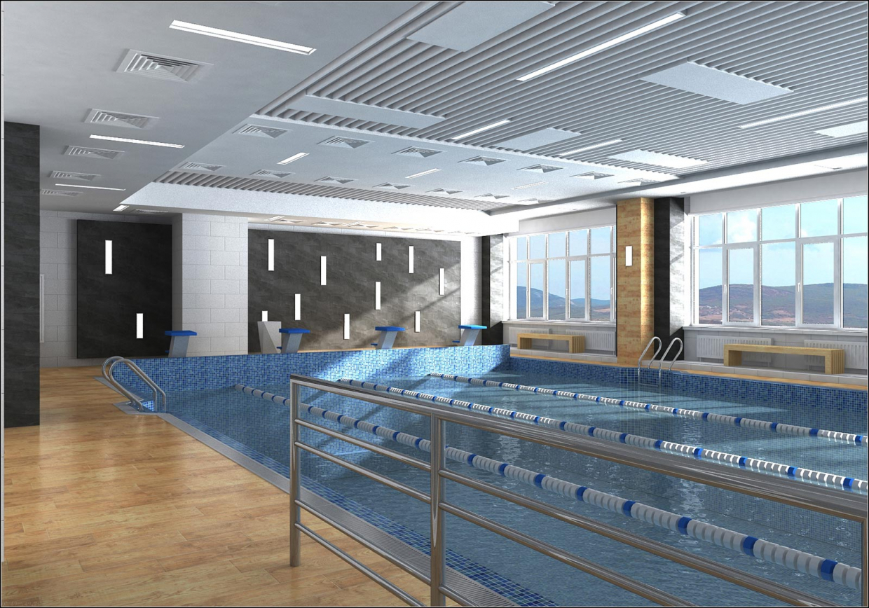 Le projet d'aménagement intérieur de la piscine de Tchernihiv dans 3d max vray 1.5 image