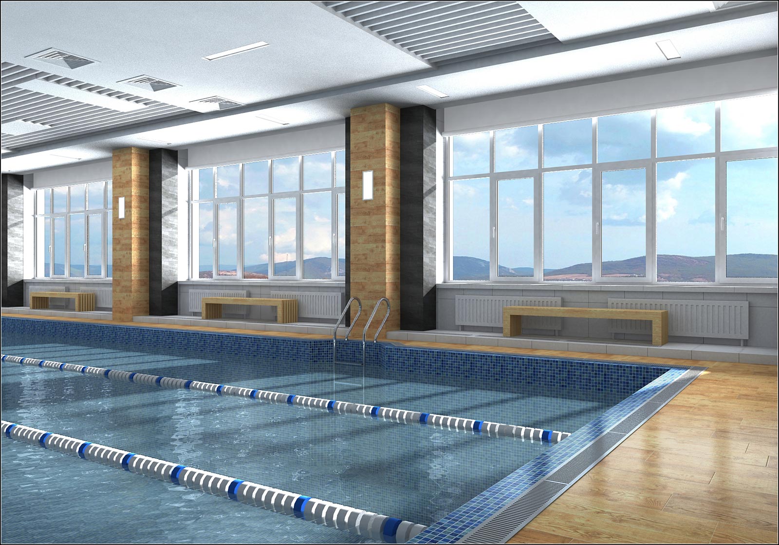 Le projet d'aménagement intérieur de la piscine de Tchernihiv dans 3d max vray 1.5 image