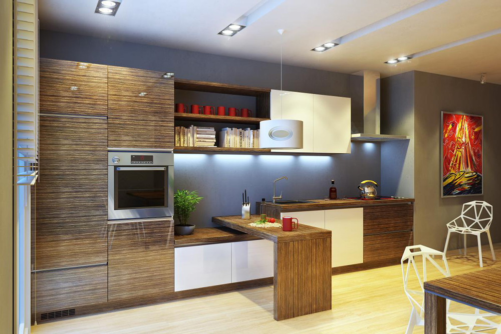 imagen de cocina en Blender cycles render