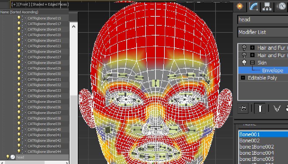 Facial expression in 3d max vray 1.5 image