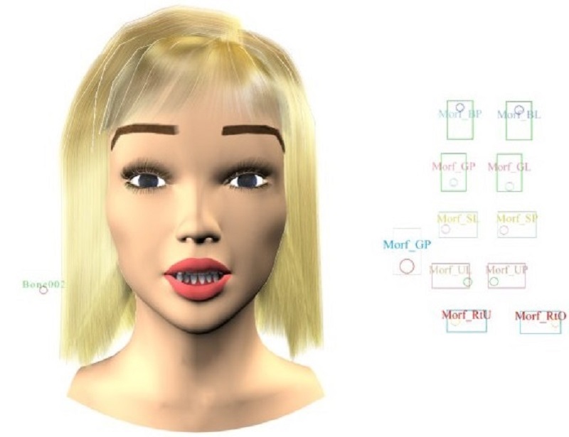 Facial expression in 3d max vray 1.5 image