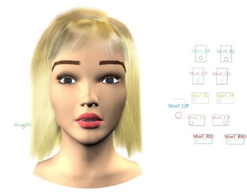 Facial expression in 3d max vray 1.5 image