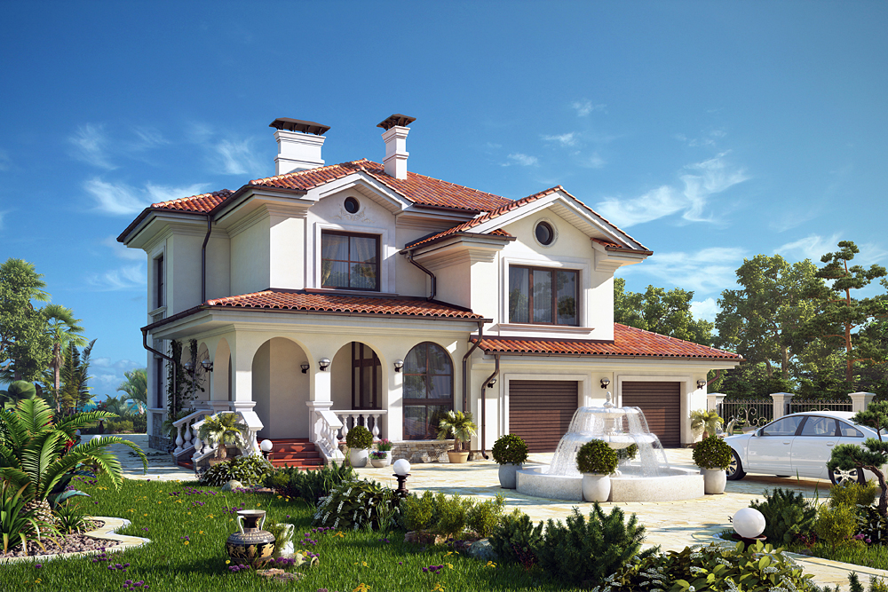 Grande maison dans Blender cycles render image