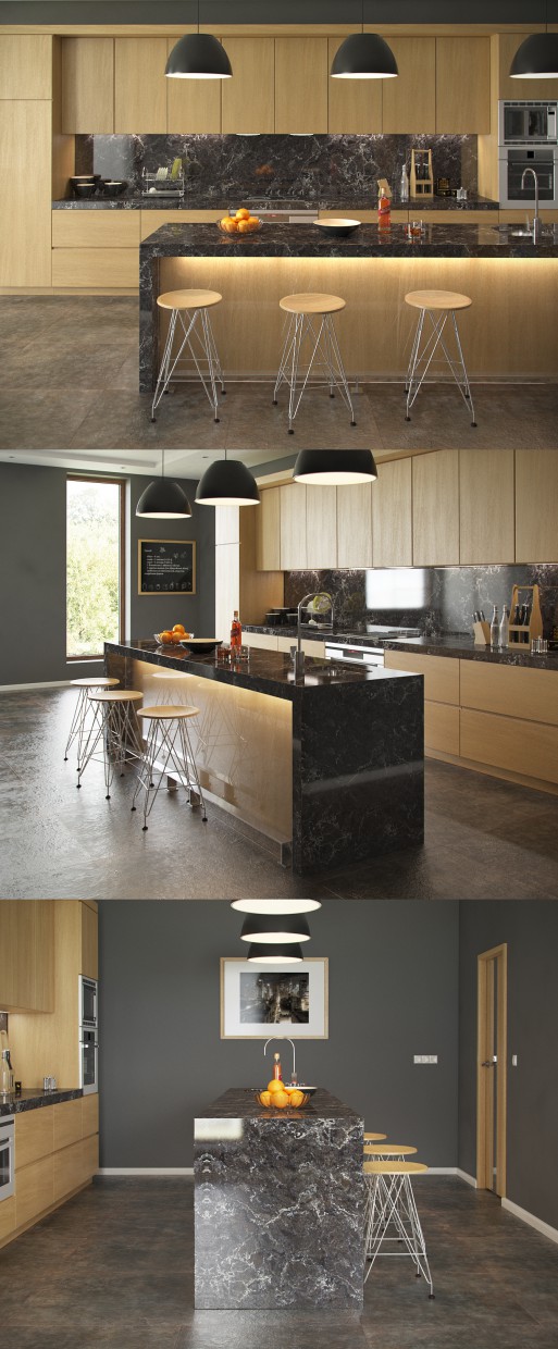 Cucina in 3d max vray immagine