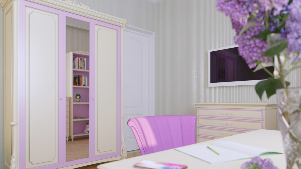 Spazio per la ragazza. in 3d max corona render immagine