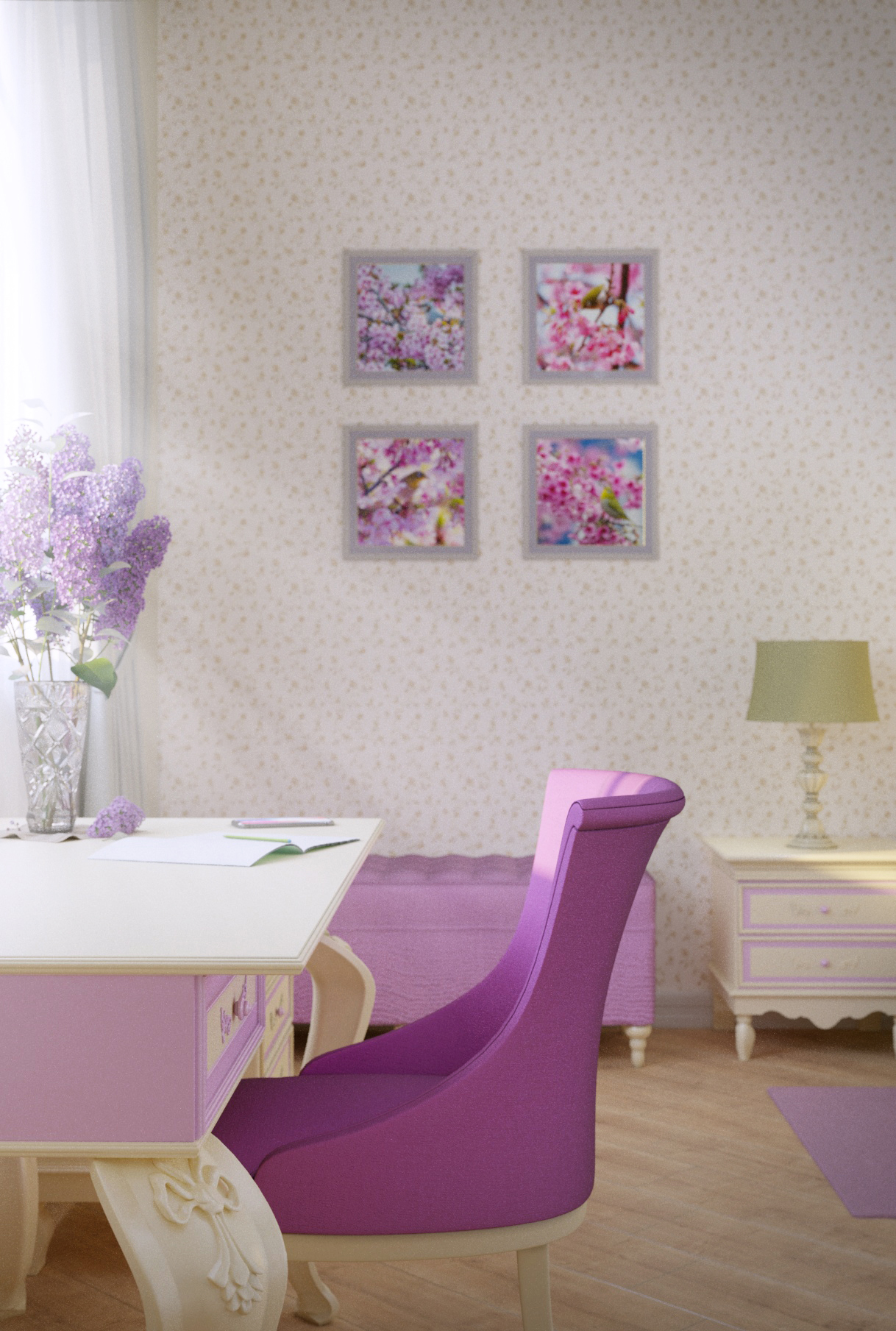 Chambre pour la fille. dans 3d max corona render image