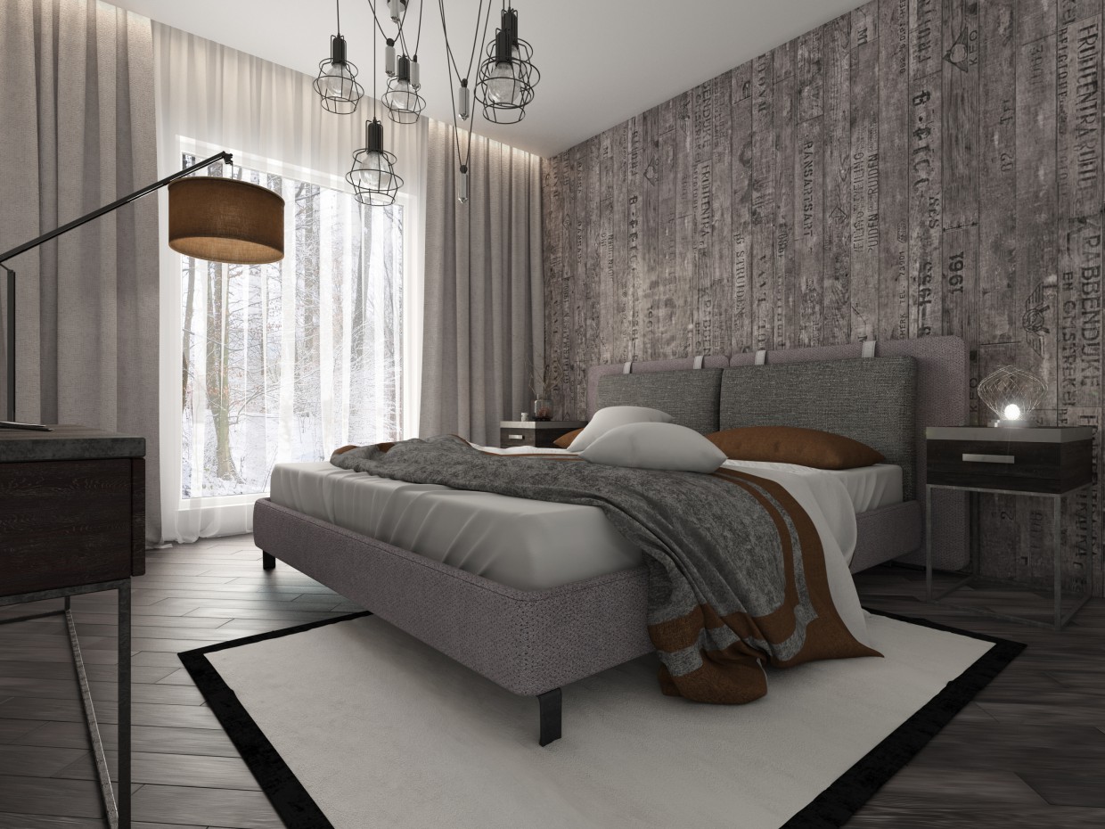 Chambre à coucher dans 3d max corona render image