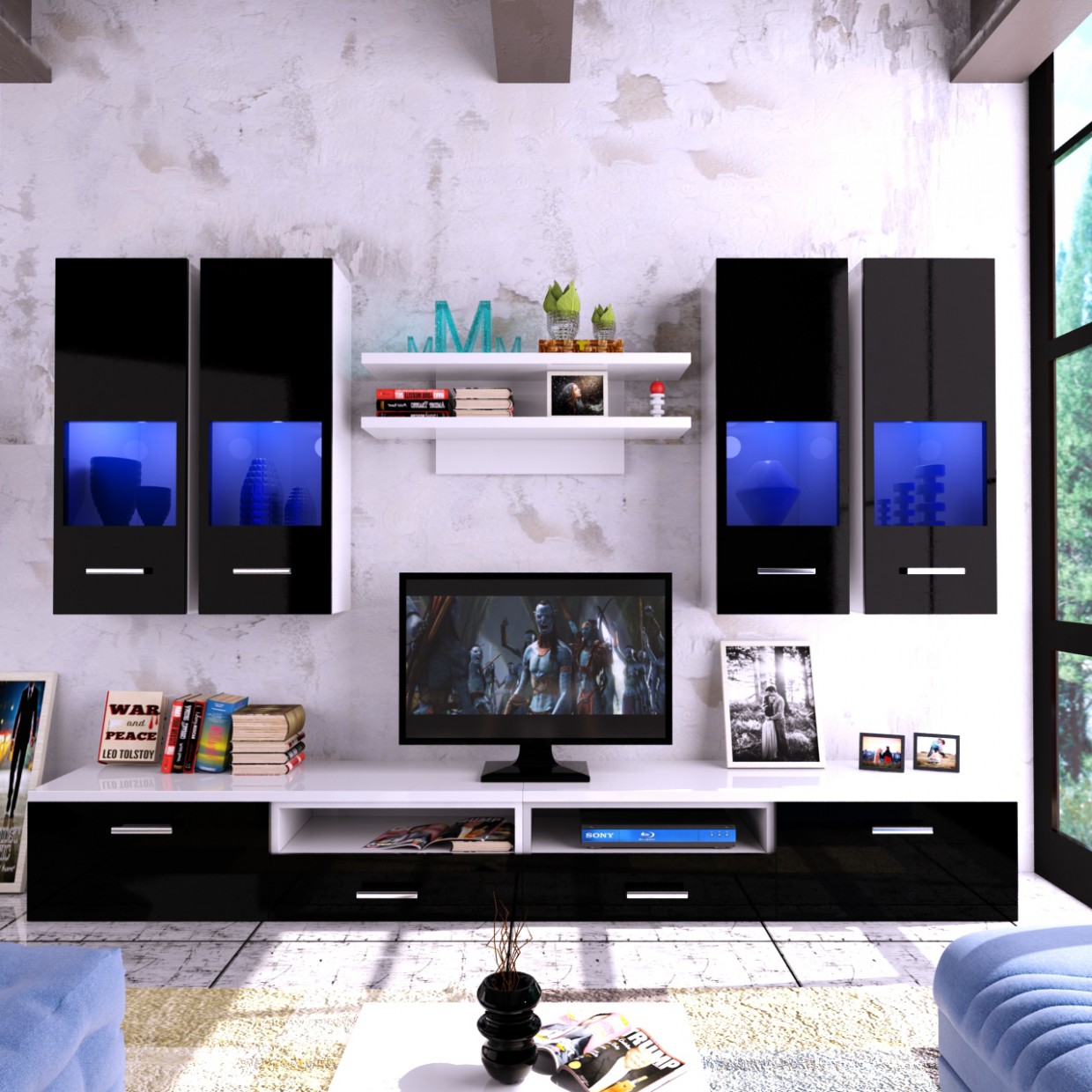 imagen de TV pared tv pared-modelado y visualización en 3d max vray 3.0