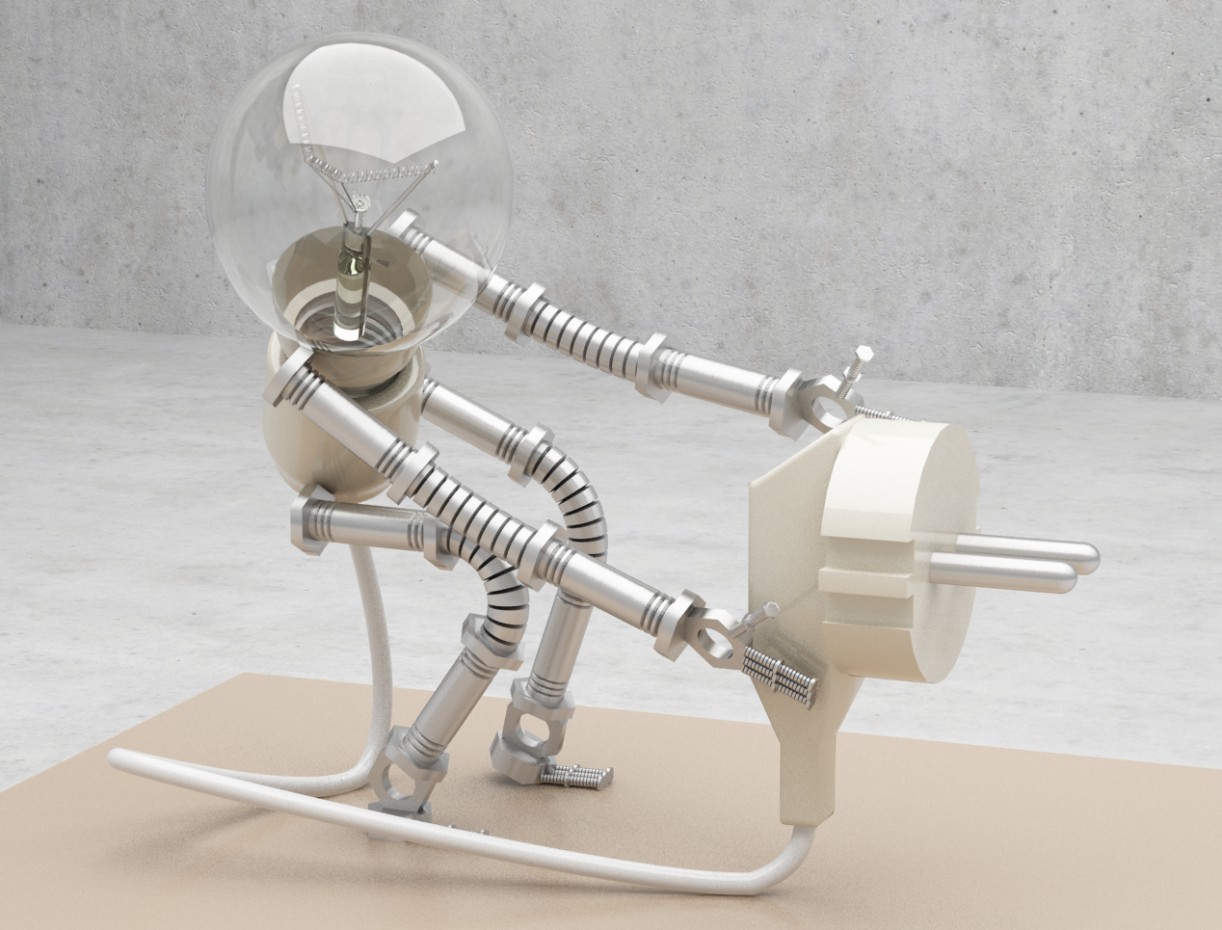 Roboter-Lampe)) in 3d max vray Bild