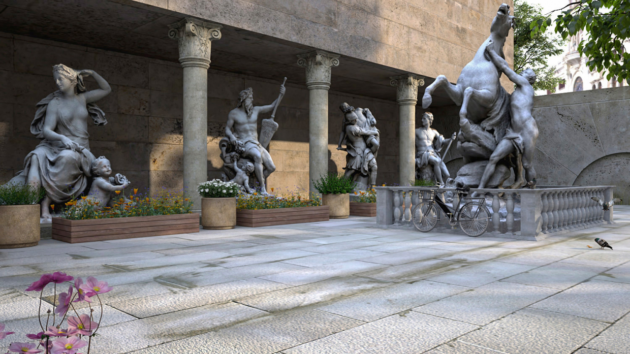 Hof in 3d max vray 3.0 Bild