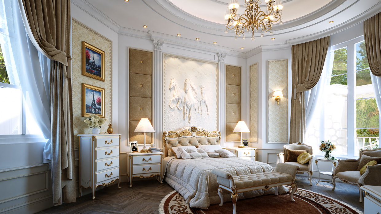 Quarto clássico em 3d max vray 3.0 imagem