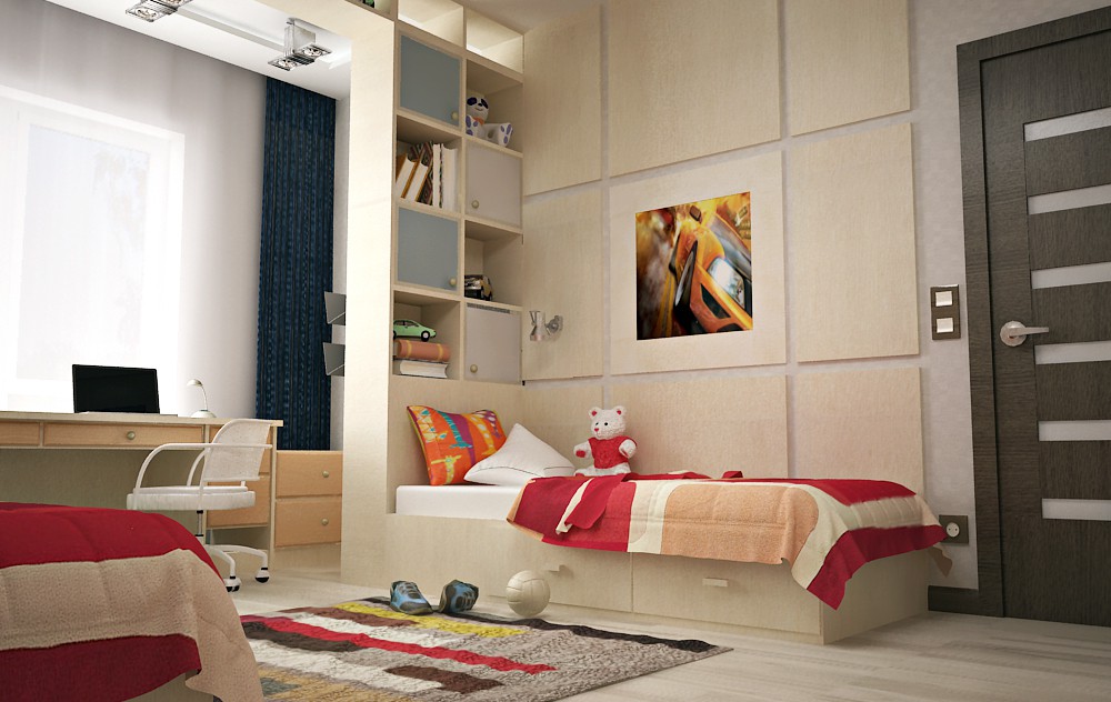 Camera da letto per due ragazzi in ArchiCAD vray 2.0 immagine