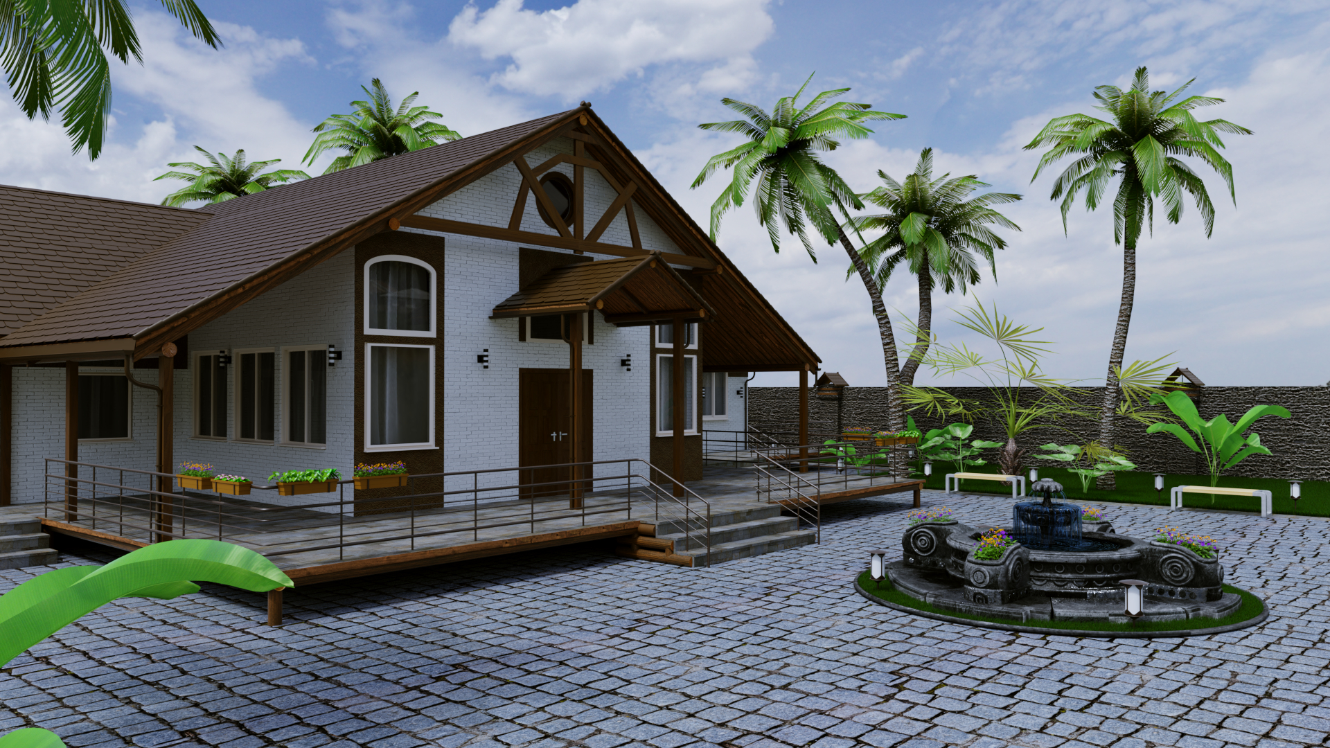 maison dans Blender cycles render image