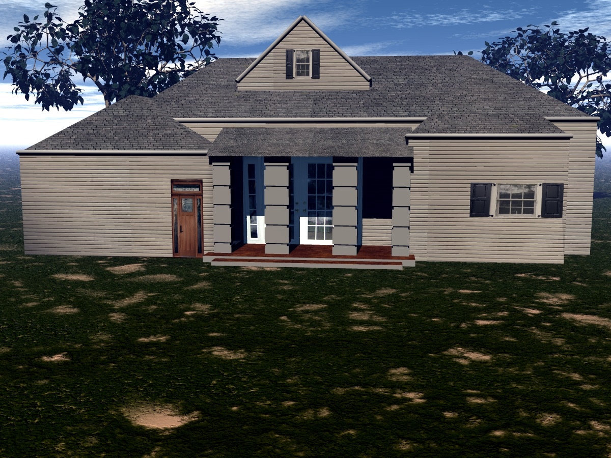 Country Side House in Blender cycles render image