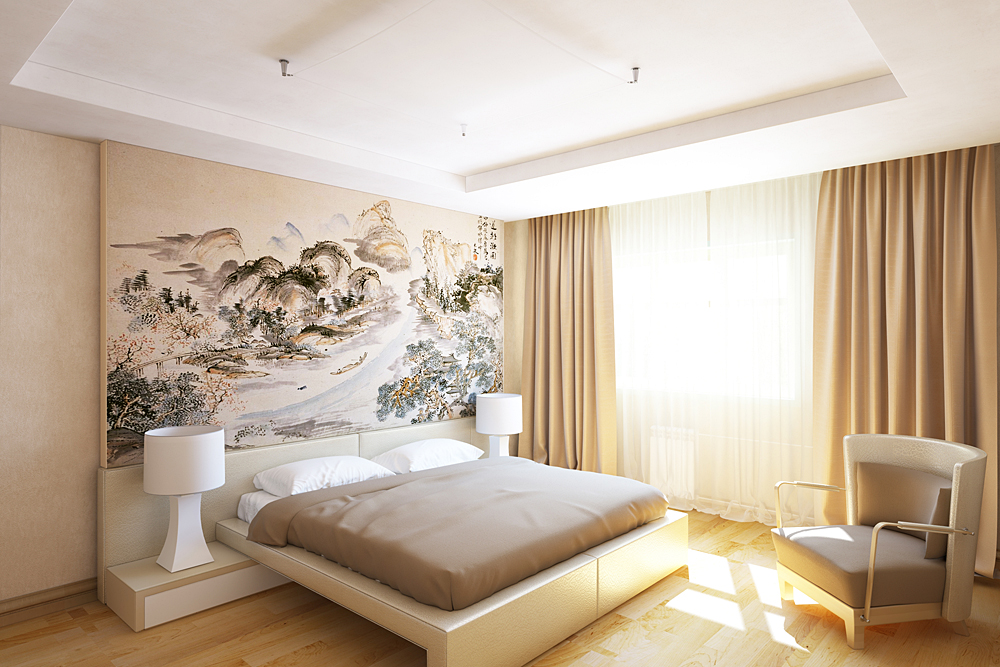 Bedroom in Blender cycles render image