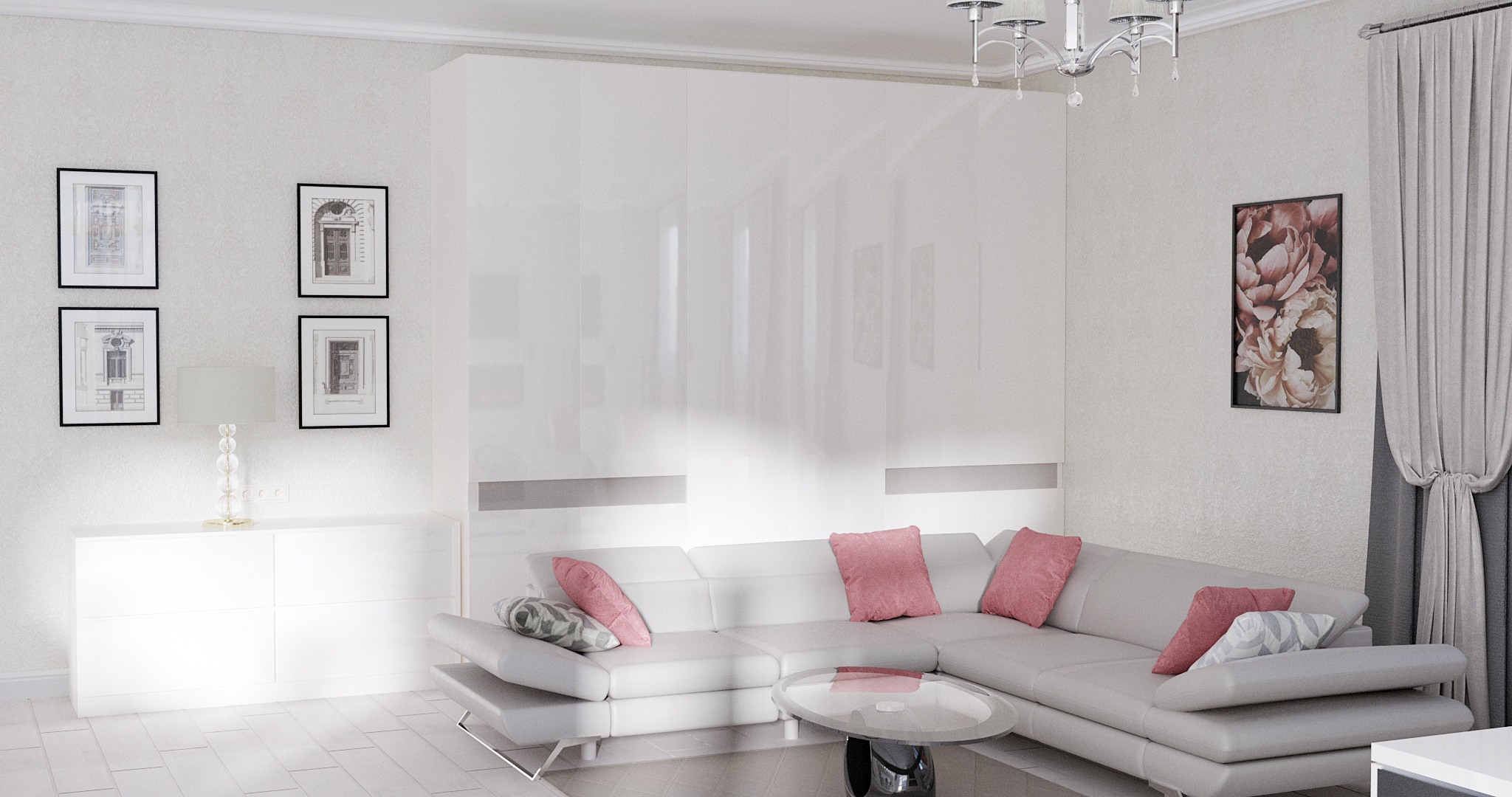 Sala cozinha "Ternura" em 3d max vray 3.0 imagem