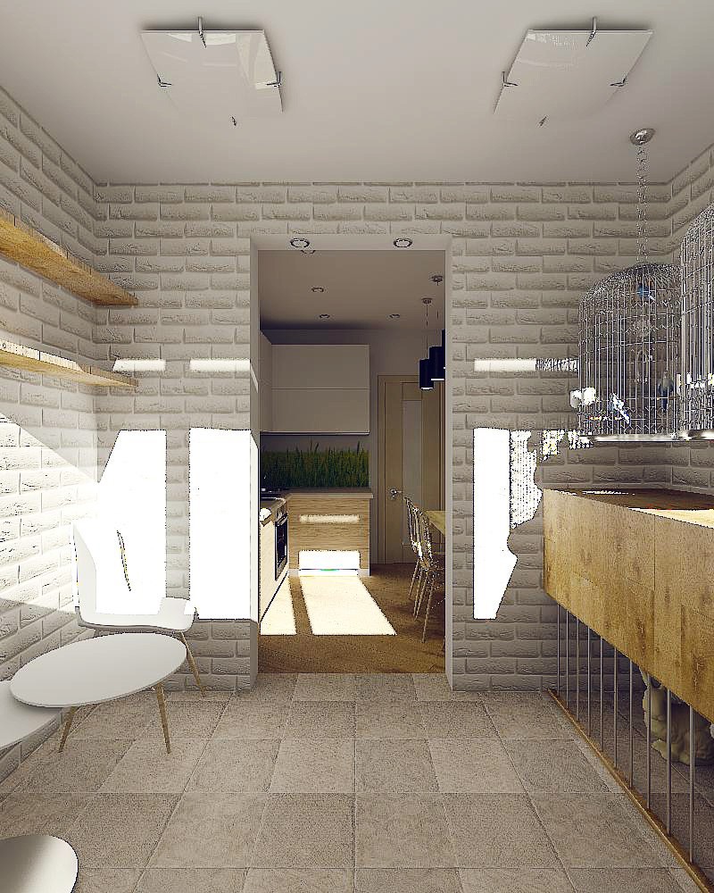 imagen de Loft en un pequeño apartamento en 3d max vray