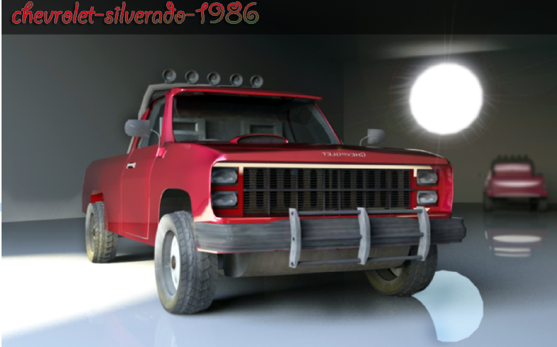 chevrolet-silverado-1986 dans Blender cycles render image