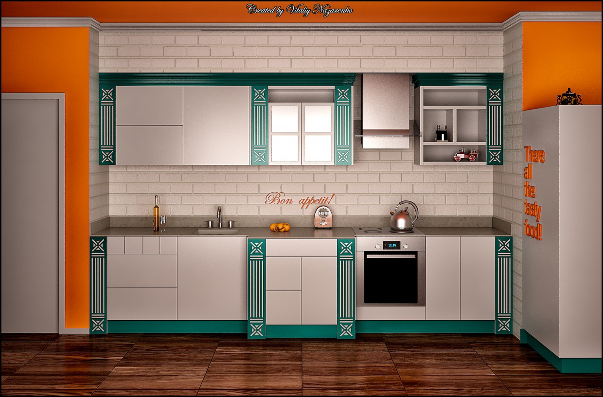 Kitchen Modern minimalist classic in 3d max vray resim