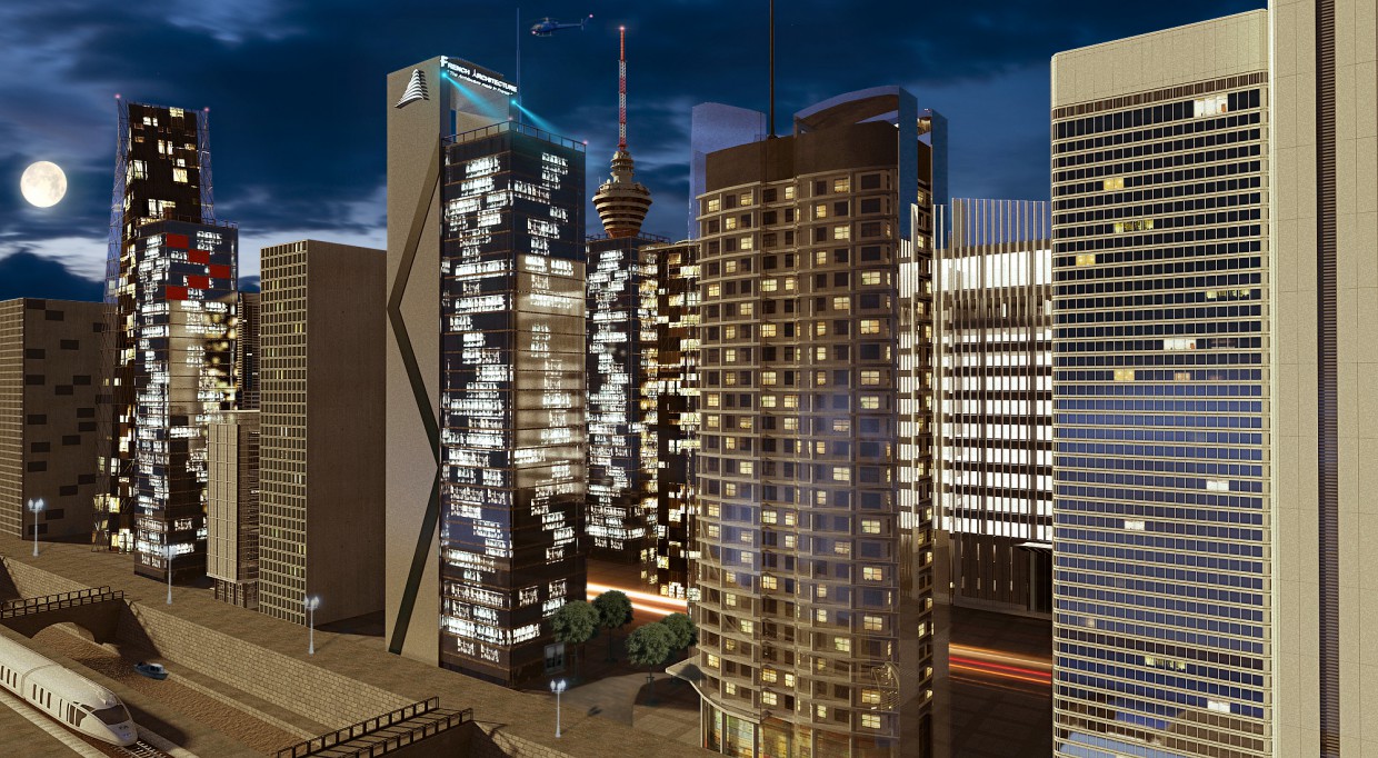 imagen de ciudad en 3d max mental ray