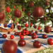 Chuva de frutas em 3d max corona render imagem