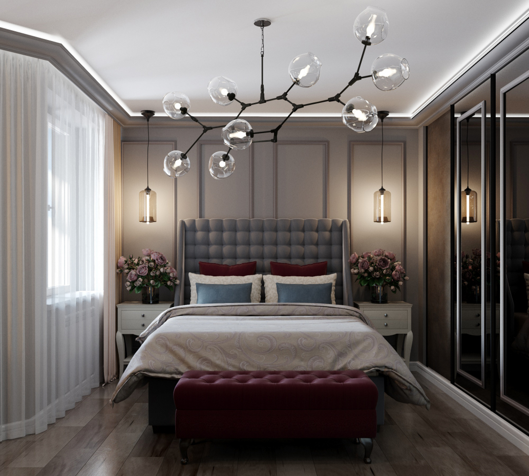 Interno camera da letto in 3d max corona render immagine