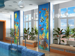 Interior design project for a children's pool in Chernihiv