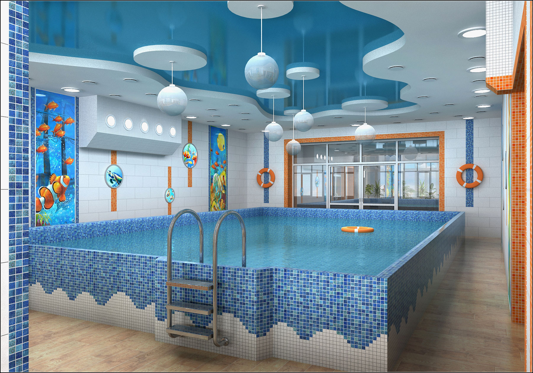 Projeto de design de interiores para piscina infantil em Chernihiv em 3d max vray 1.5 imagem