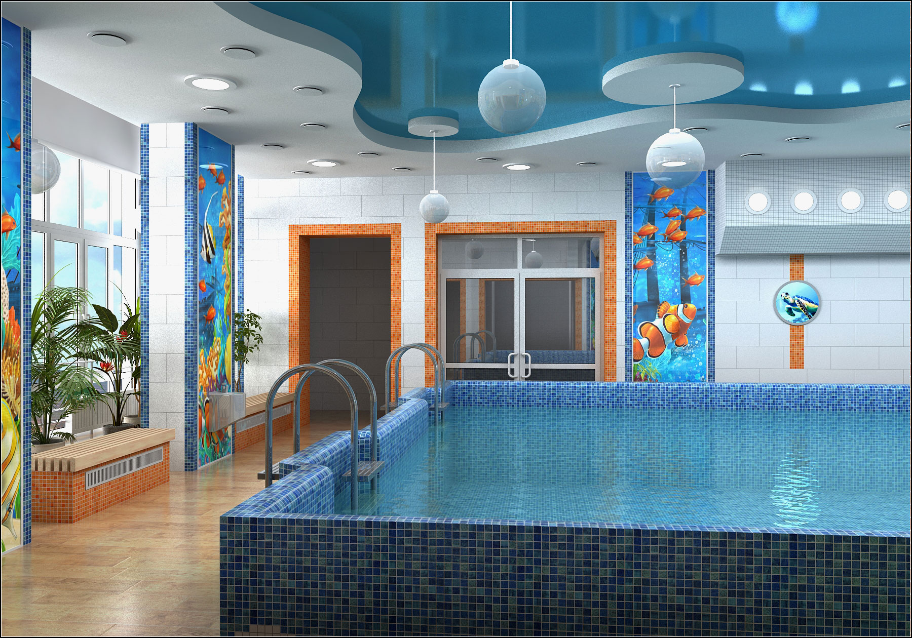 Projet d'aménagement intérieur d'une piscine pour enfants à Tchernihiv dans 3d max vray 1.5 image